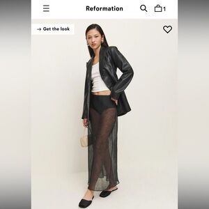 💫Reformation Layla Skirt Sheer Black Sz 6